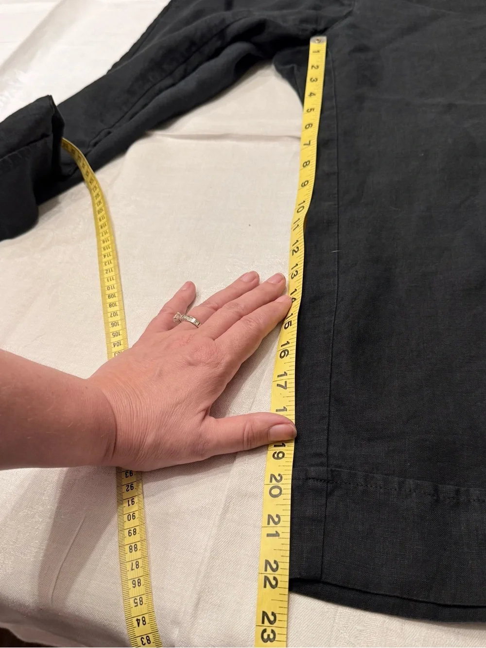 J Jill Black Linen Cropped Pants Black Size 12 H